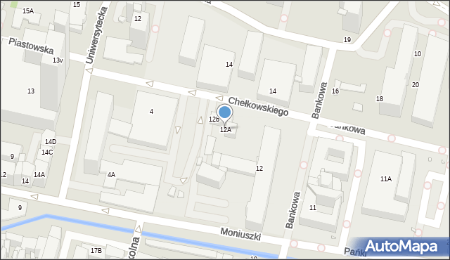 Katowice, Bankowa, 12A, mapa Katowic