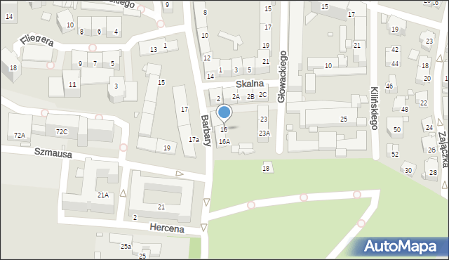 Katowice, Barbary, 16, mapa Katowic