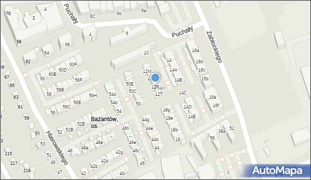 Katowice, Bażantów, 12S, mapa Katowic