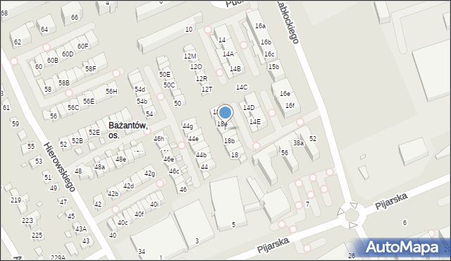 Katowice, Bażantów, 18d, mapa Katowic