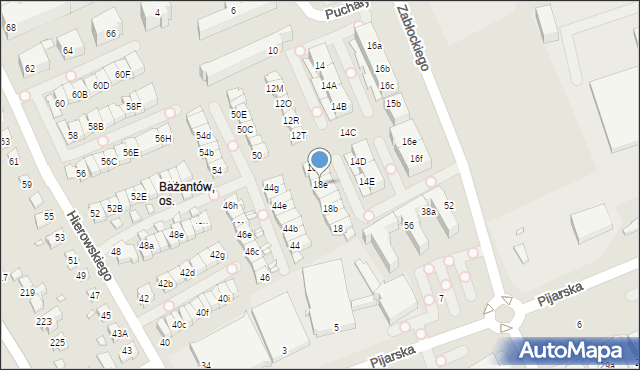 Katowice, Bażantów, 18e, mapa Katowic