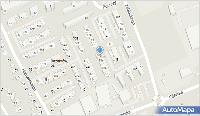 Katowice, Bażantów, 18f, mapa Katowic