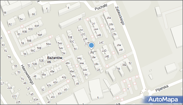 Katowice, Bażantów, 18g, mapa Katowic