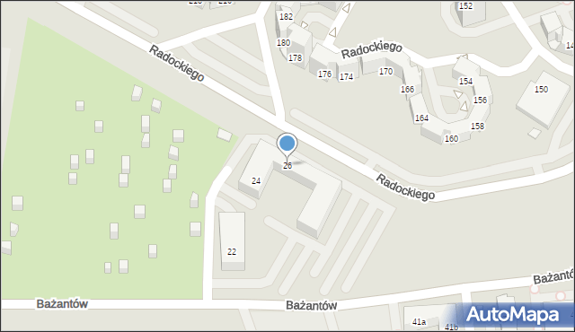 Katowice, Bażantów, 26, mapa Katowic