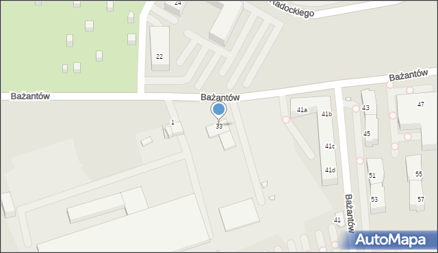 Katowice, Bażantów, 33, mapa Katowic