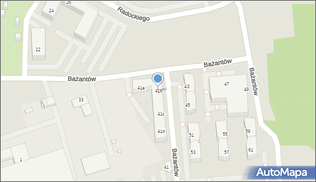 Katowice, Bażantów, 41b, mapa Katowic
