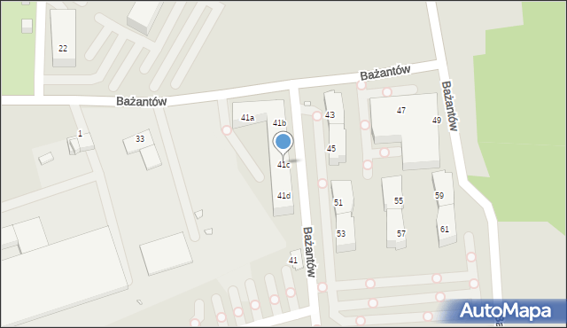 Katowice, Bażantów, 41c, mapa Katowic