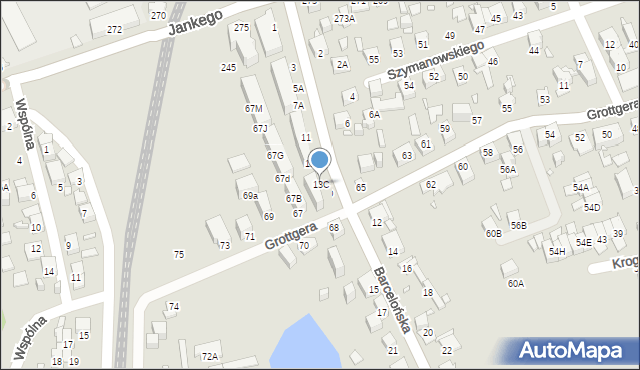 Katowice, Barcelońska, 13C, mapa Katowic