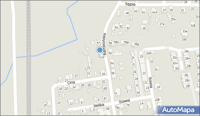 Katowice, Barcelońska, 61, mapa Katowic