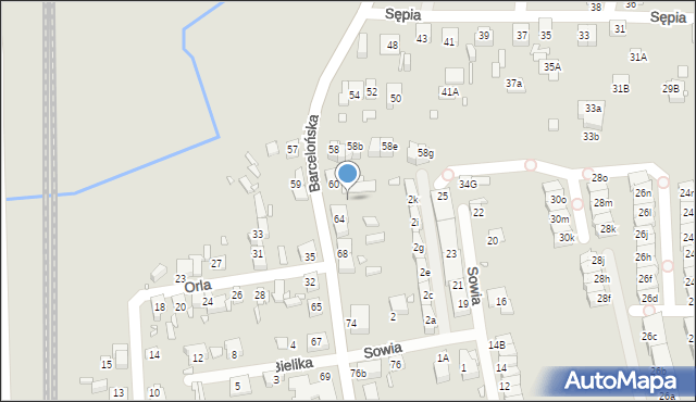 Katowice, Barcelońska, 62, mapa Katowic