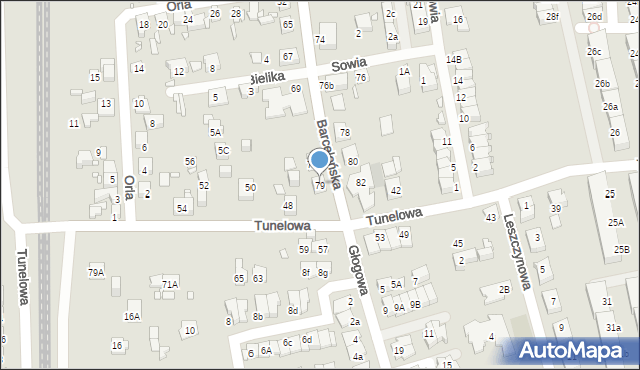 Katowice, Barcelońska, 79, mapa Katowic