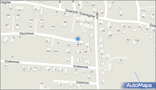 Katowice, Bazyliowa, 46, mapa Katowic