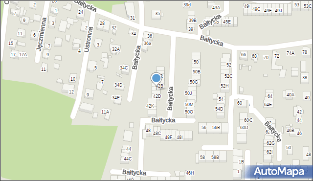 Katowice, Bałtycka, 42C, mapa Katowic