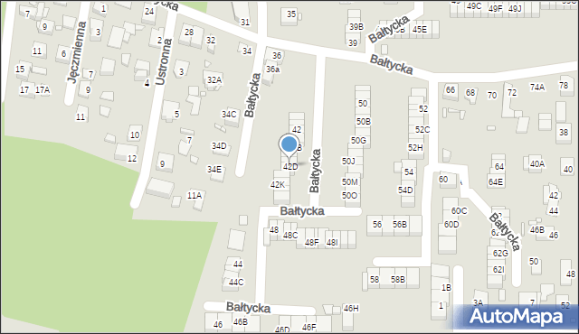 Katowice, Bałtycka, 42D, mapa Katowic