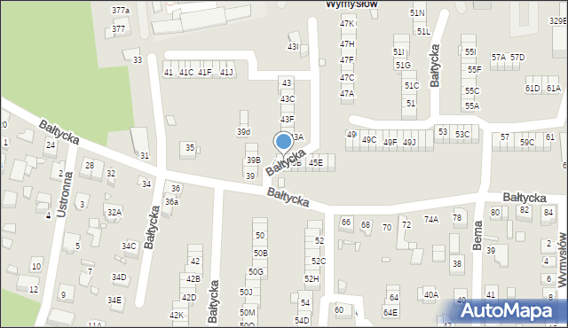 Katowice, Bałtycka, 45A, mapa Katowic