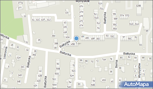 Katowice, Bałtycka, 45G, mapa Katowic