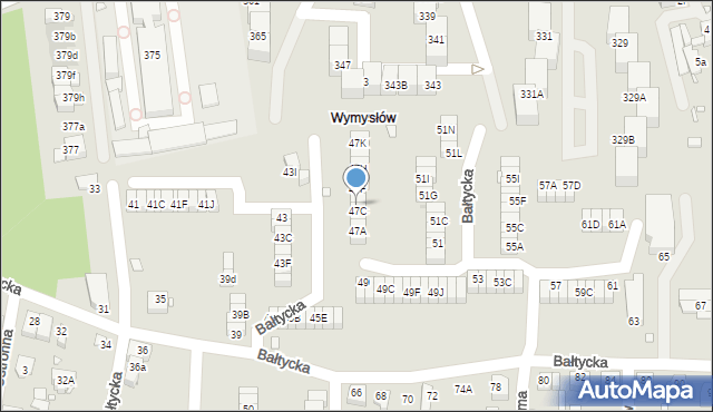 Katowice, Bałtycka, 47D, mapa Katowic