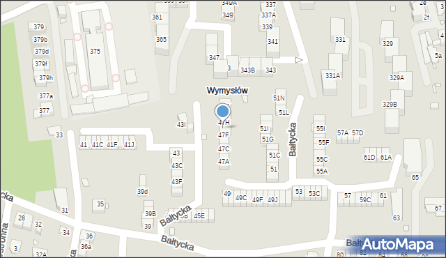 Katowice, Bałtycka, 47G, mapa Katowic