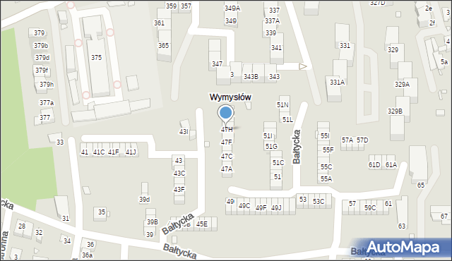 Katowice, Bałtycka, 47H, mapa Katowic