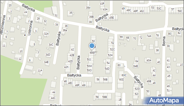 Katowice, Bałtycka, 50G, mapa Katowic