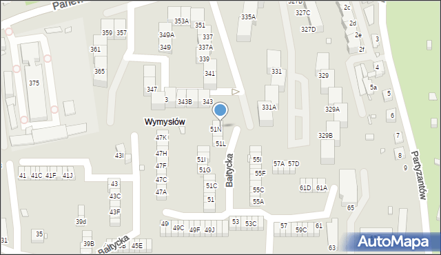 Katowice, Bałtycka, 51R, mapa Katowic