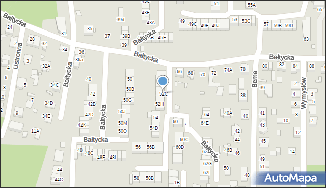 Katowice, Bałtycka, 52C, mapa Katowic