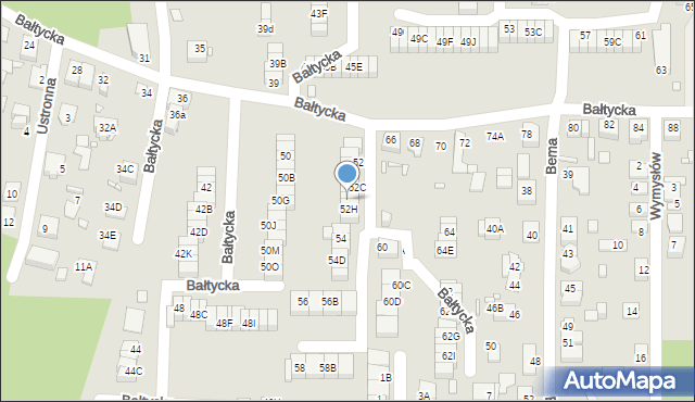 Katowice, Bałtycka, 52G, mapa Katowic