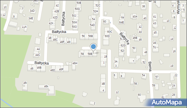 Katowice, Bałtycka, 58C, mapa Katowic