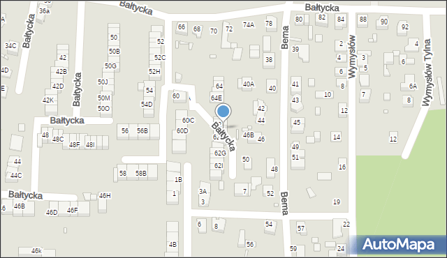 Katowice, Bałtycka, 62C, mapa Katowic