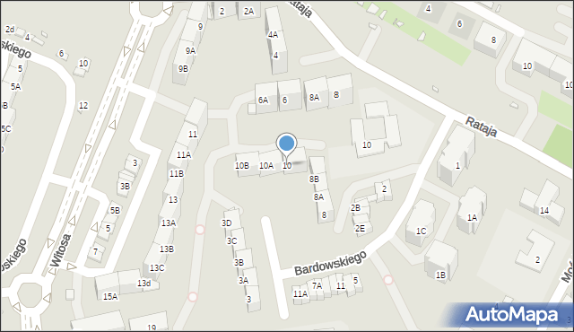 Katowice, Bardowskiego Piotra, 10, mapa Katowic