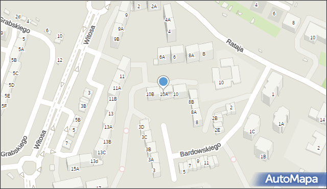 Katowice, Bardowskiego Piotra, 10A, mapa Katowic