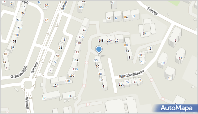 Katowice, Bardowskiego Piotra, 3E, mapa Katowic