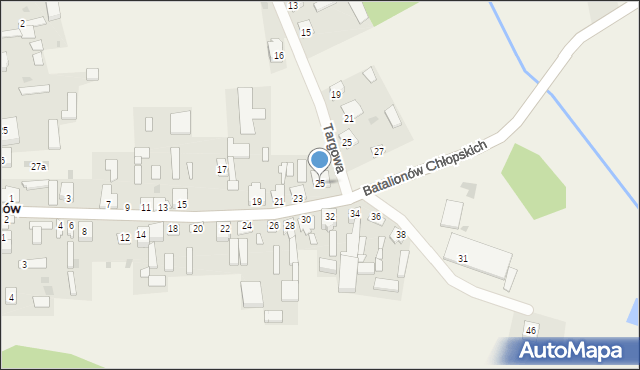 Kazanów, Batalionów Chłopskich, 25, mapa Kazanów