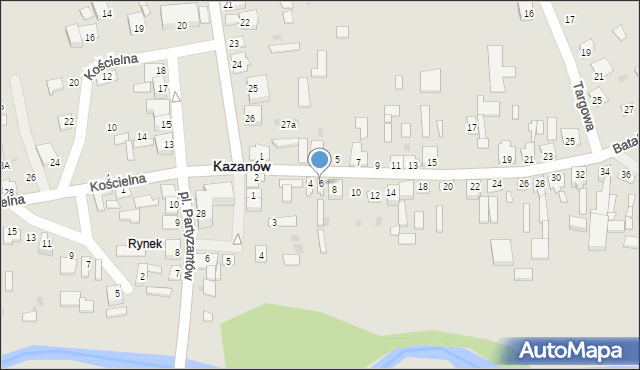 Kazanów, Batalionów Chłopskich, 6, mapa Kazanów