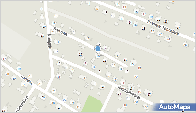 Kędzierzyn-Koźle, Bajkowa, 10, mapa Kędzierzyna-Koźle