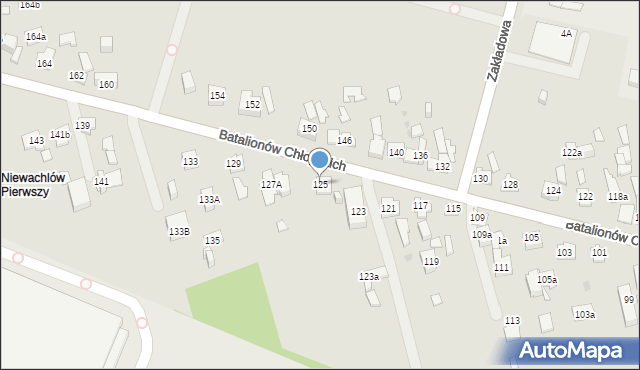 Kielce, Batalionów Chłopskich, 125, mapa Kielc