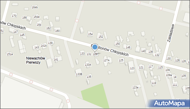 Kielce, Batalionów Chłopskich, 129, mapa Kielc