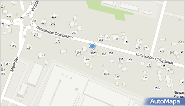 Kielce, Batalionów Chłopskich, 165, mapa Kielc