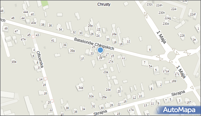 Kielce, Batalionów Chłopskich, 19, mapa Kielc