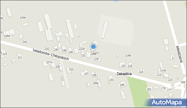 Kielce, Batalionów Chłopskich, 226a, mapa Kielc