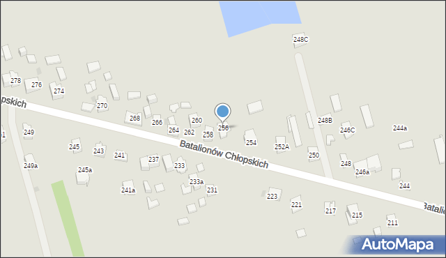 Kielce, Batalionów Chłopskich, 256, mapa Kielc