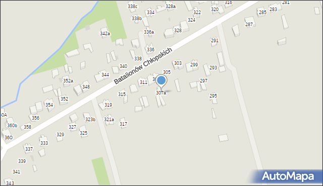 Kielce, Batalionów Chłopskich, 307a, mapa Kielc