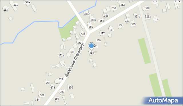 Kielce, Batalionów Chłopskich, 343, mapa Kielc