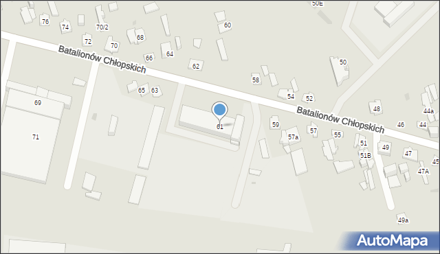 Kielce, Batalionów Chłopskich, 61, mapa Kielc