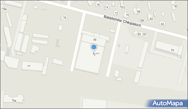 Kielce, Batalionów Chłopskich, 71, mapa Kielc