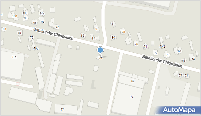 Kielce, Batalionów Chłopskich, 75, mapa Kielc