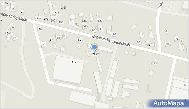 Kielce, Batalionów Chłopskich, 79a, mapa Kielc