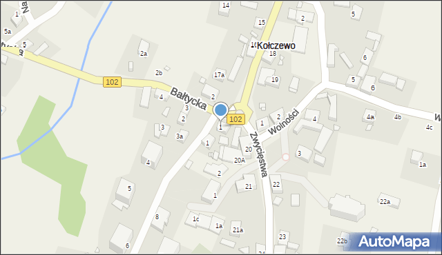 Kołczewo, Bałtycka, 1, mapa Kołczewo