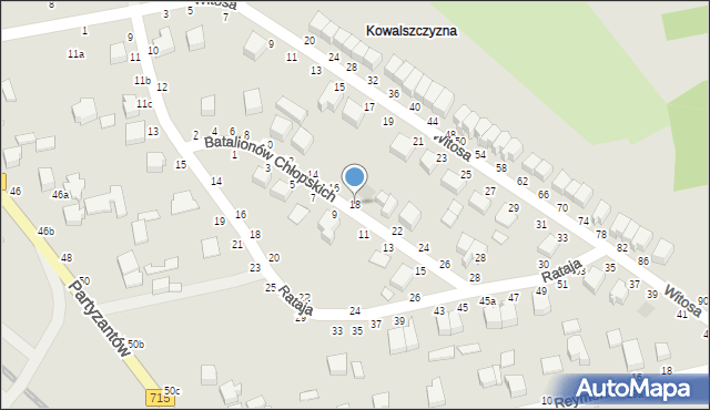 Koluszki, Batalionów Chłopskich, 18, mapa Koluszki