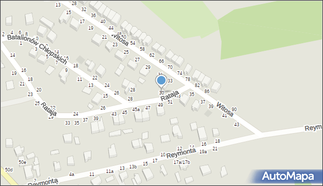 Koluszki, Batalionów Chłopskich, 30, mapa Koluszki